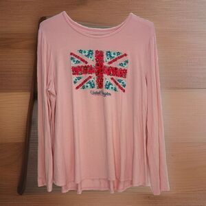 Disney WDW Epcot World Showcase Top Shirt United Kingdom Royal Rose Flag Sz L O…